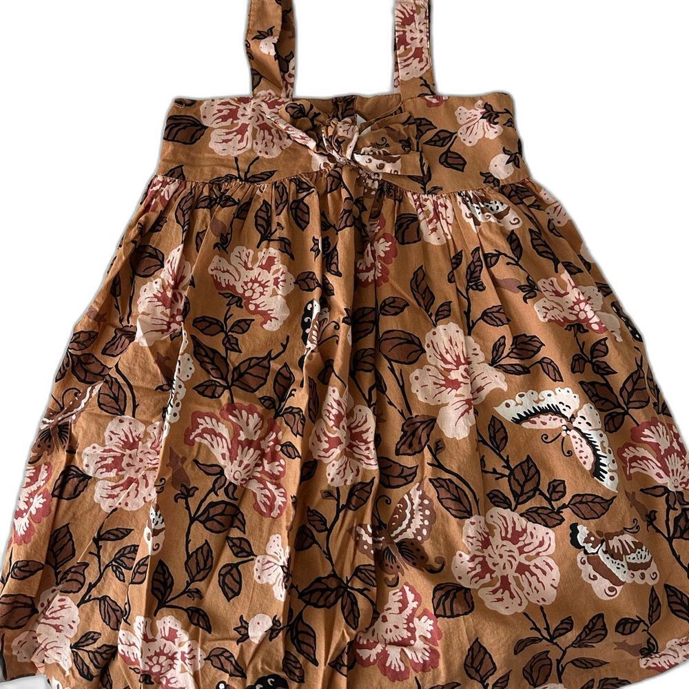 Janie and Jack Girls Floral Cotton Sundress Size 7 Brown Sleeveless